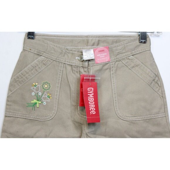NEW 2006/05 Gymboree Prep Club Khaki Pants Capris sz 7 Spring Tulips Wide Leg - Picture 3 of 7